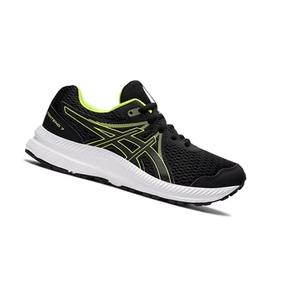 Tenis Para Correr Asics CONTEND 7 GS Niños Negros Verdes | 9760425-OB