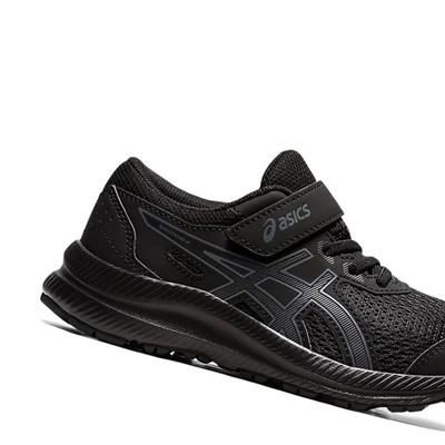 Tenis Para Correr Asics CONTEND 8 PS Niños Negros Grises | 6054972-YO