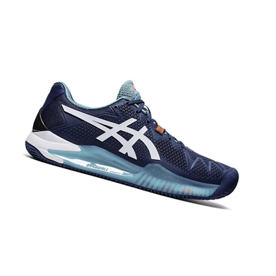 Zapatos de Tenis Asics GEL-RESOLUTION 8 CLAY Hombre Azules Blancos | 3986521-BY