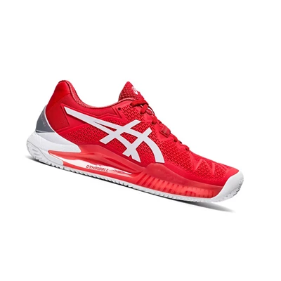 Zapatos de Tenis Asics GEL-RESOLUTION 8 CLAY Mujer Rojos Blancos | 6074215-HE