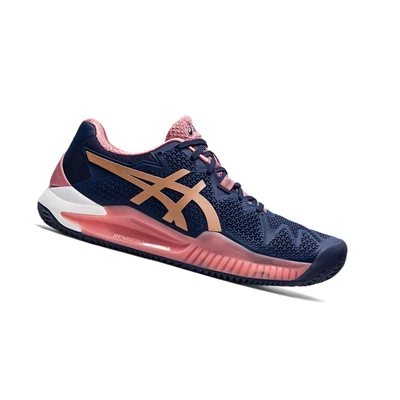 Zapatos de Tenis Asics GEL-RESOLUTION 8 CLAY Mujer Azul Marino | 8042396-KD