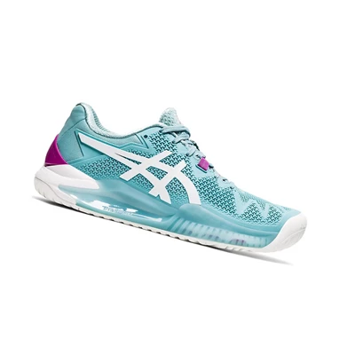 Zapatos de Tenis Asics GEL-Resolution 8 Mujer Azules Blancos | 6107529-NB