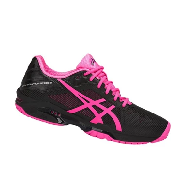 Zapatos de Tenis Asics GEL-SOLUTION SPEED 3 Mujer Negros | 1328940-MG